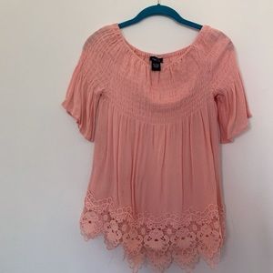 Peach off the shoulder top